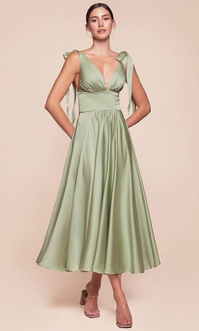 Ladivine 7499 - Tea Length Sleeveless Dress