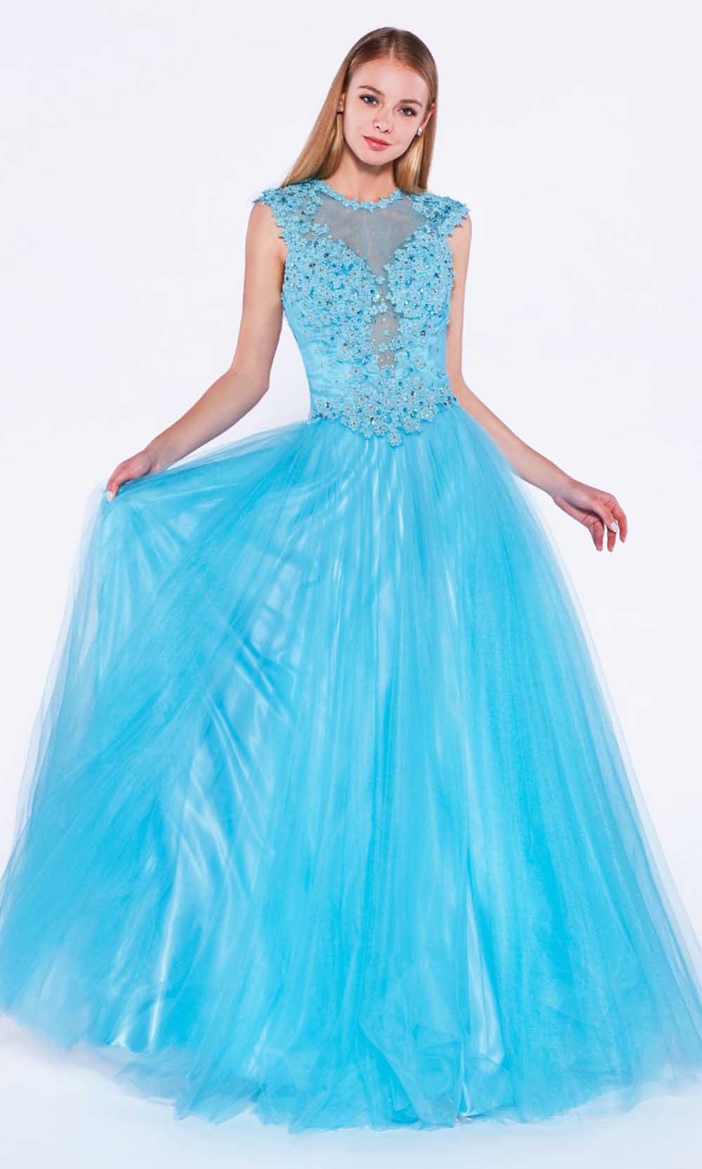 Ladivine 7635 Prom Dresses 2 / Baby Blue