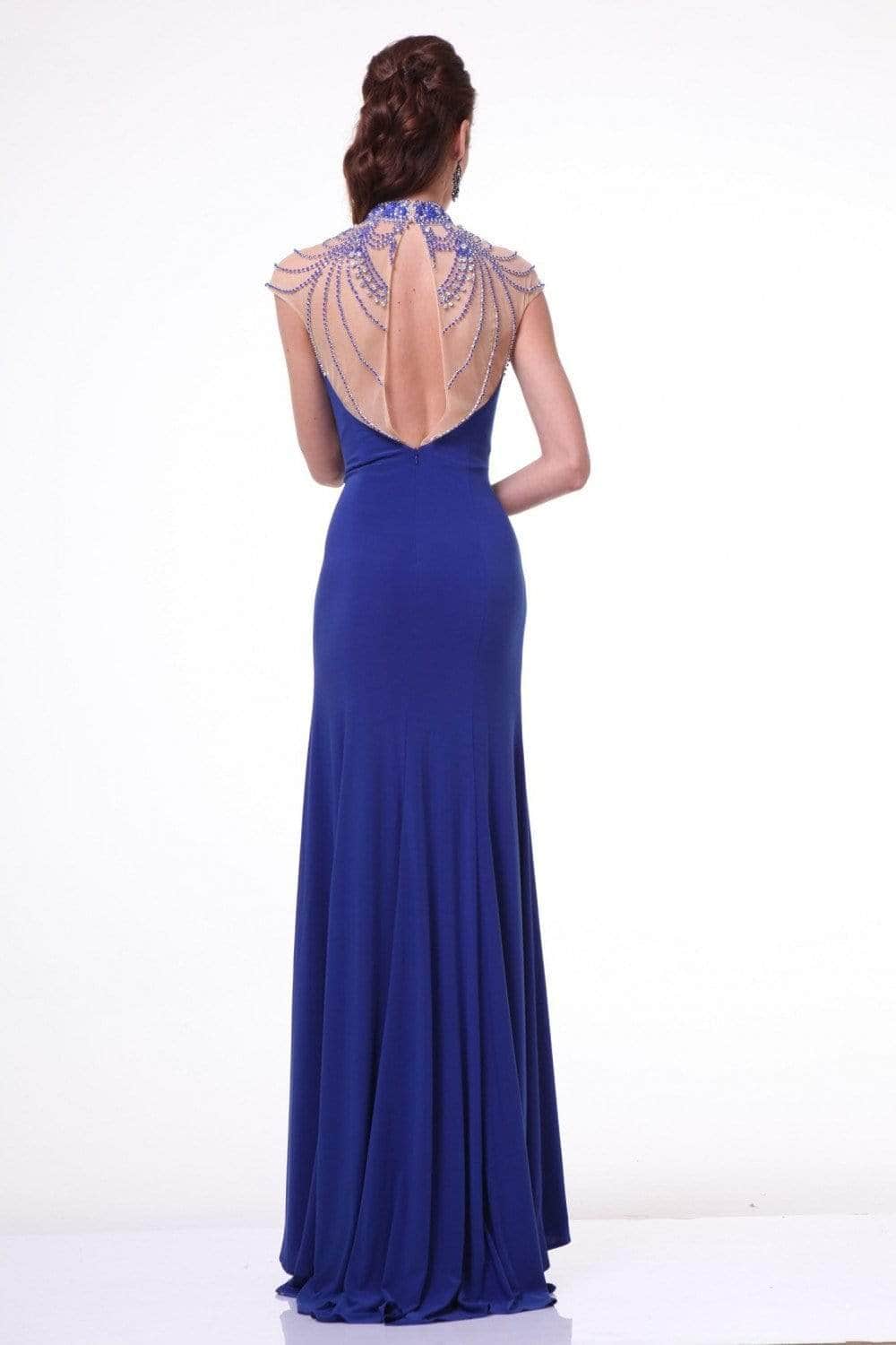 Ladivine 8105 - Beaded High Neck Stretch Knit Prom Dress Prom Dresses