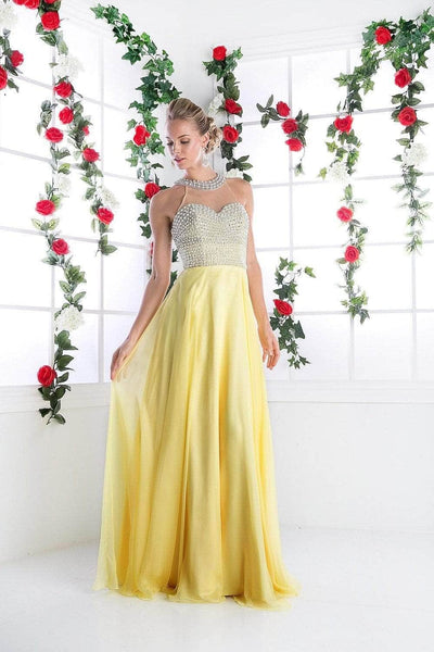 Ladivine 8107 Special Occasion Dress 2 / Yellow