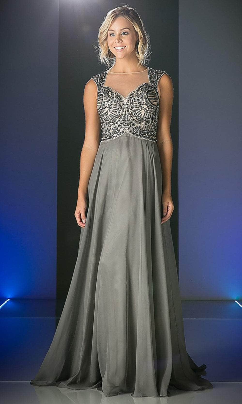Ladivine 8784 Evening Dresses 4 / Charcoal