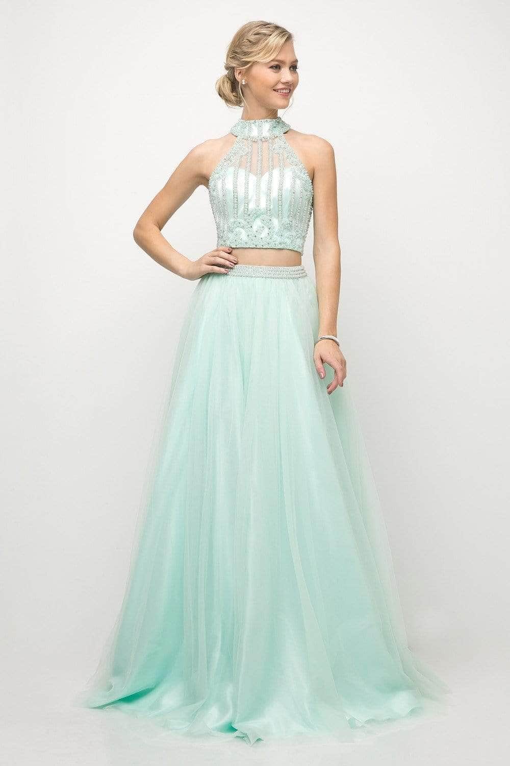 Ladivine 8994 Special Occasion Dress 2 / Mint