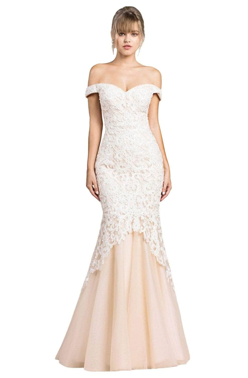 Ladivine A0401 Evening Dresses 2 / Ivory-Nude