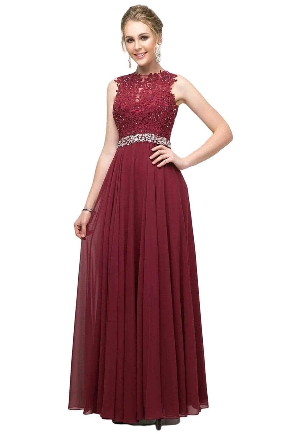 Ladivine B1601 Bridesmaid Dresses XS / Burgundy