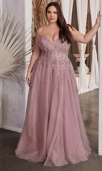 Cinderella Divine C148C - Sleeveless Embroidered Prom Gown Prom Dresses 16 / Dusty Mauve