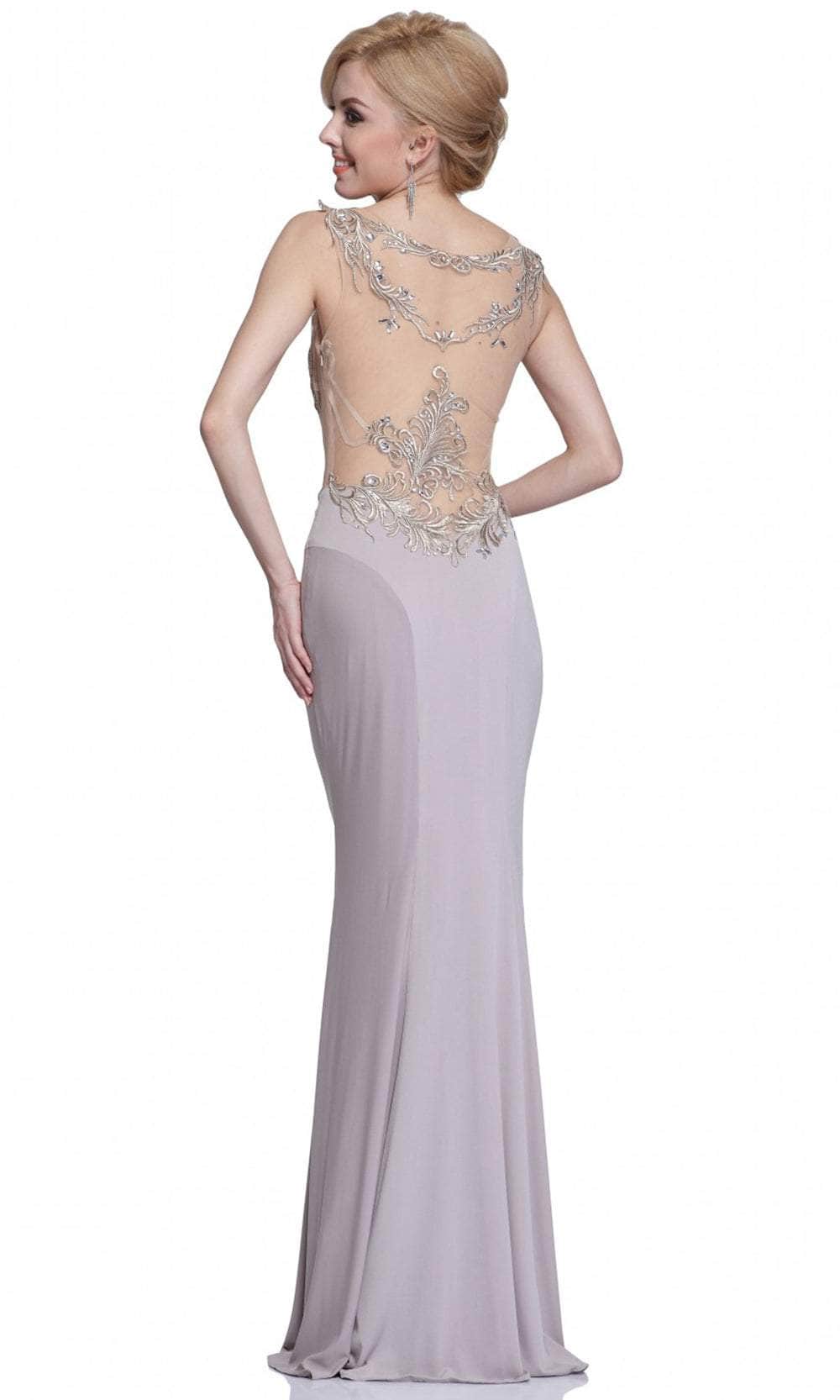 Ladivine C41 - Translucent Bod Embroidered Dress Evening Dresses