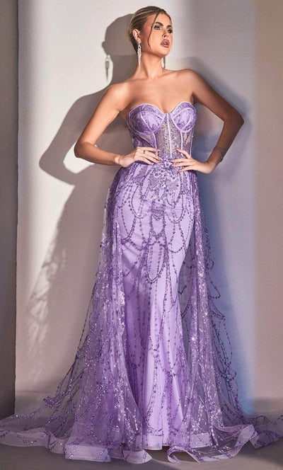 Cinderella Divine CB095 - Strapless Overskirt Evening Gown Prom Dresses