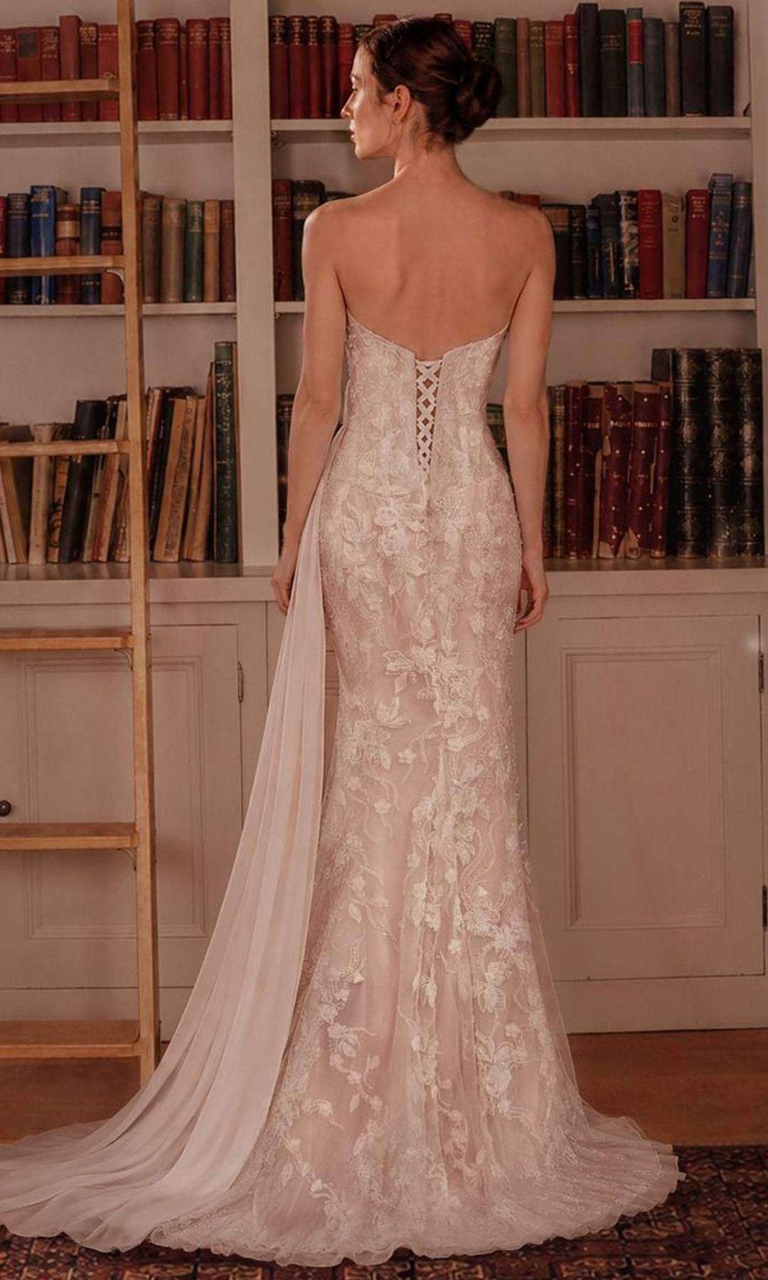 Ladivine CB168W Lace Applique Bridal Dress