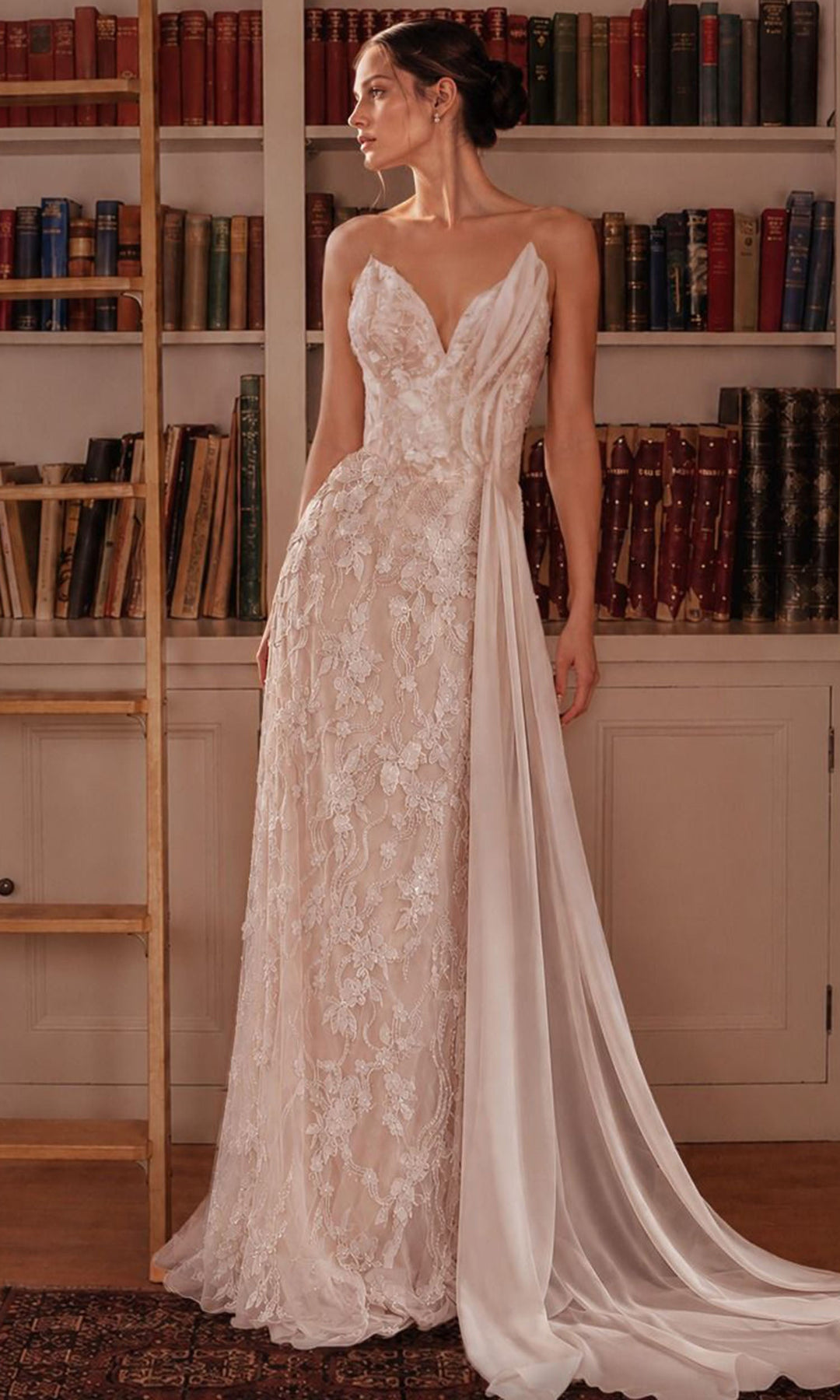 Ladivine CB168W Lace Applique Bridal Dress