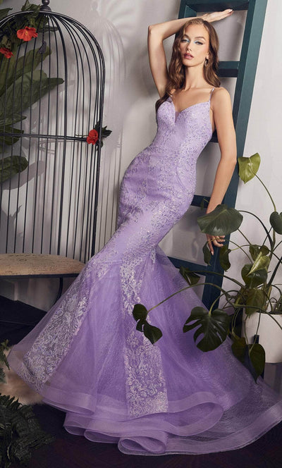 Cinderella Divine CC2279 - Embellished Mermaid Prom Dress Prom Dresses 2 / Lavender