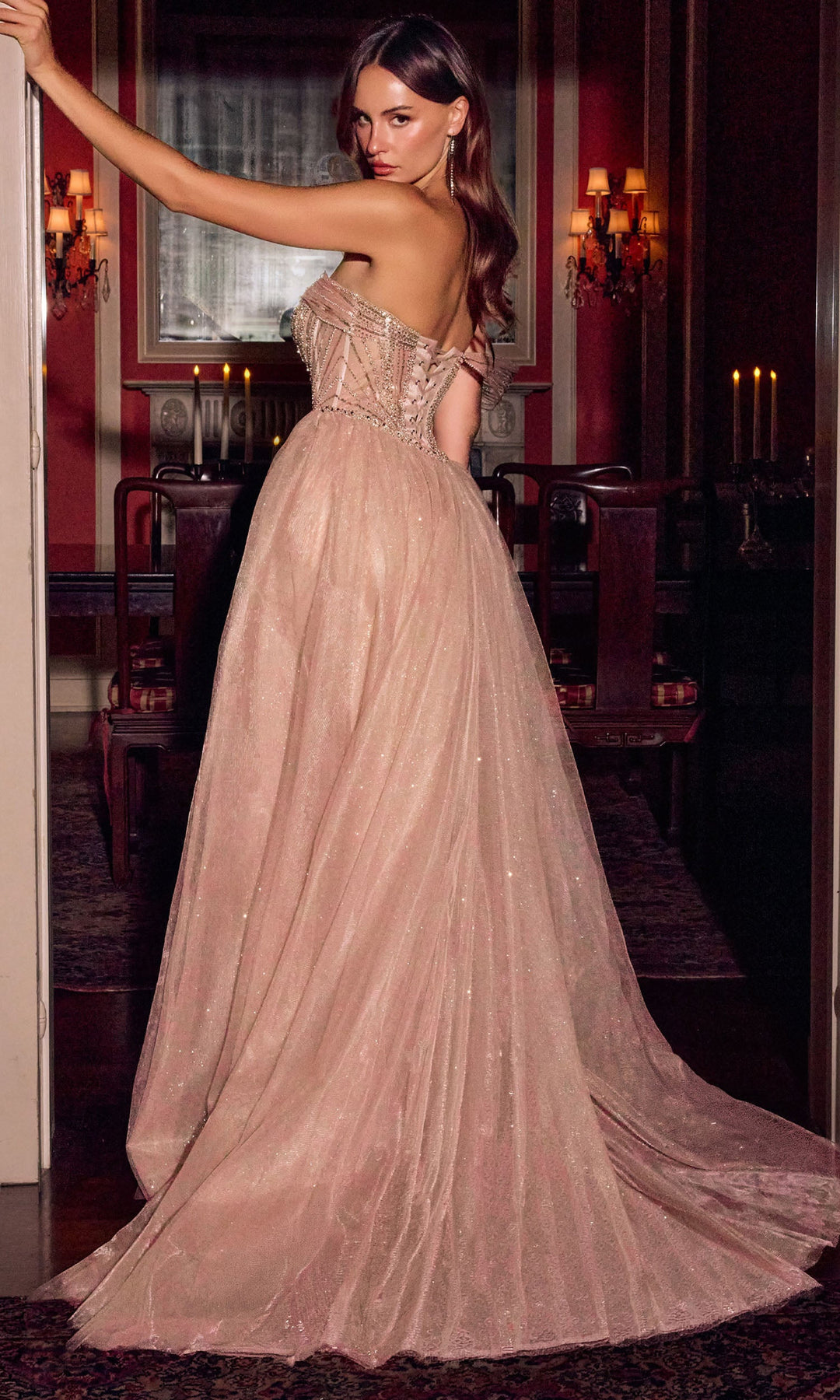 Ladivine CC506 One Shoulder Sweetheart Tulle Dress