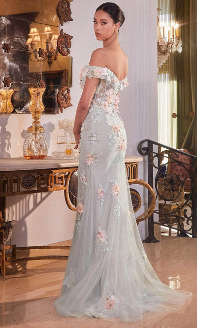 Cinderella Divine CD005 - Corset Off-Shoulder 3D Floral Embellished Prom Dress Prom Dresses