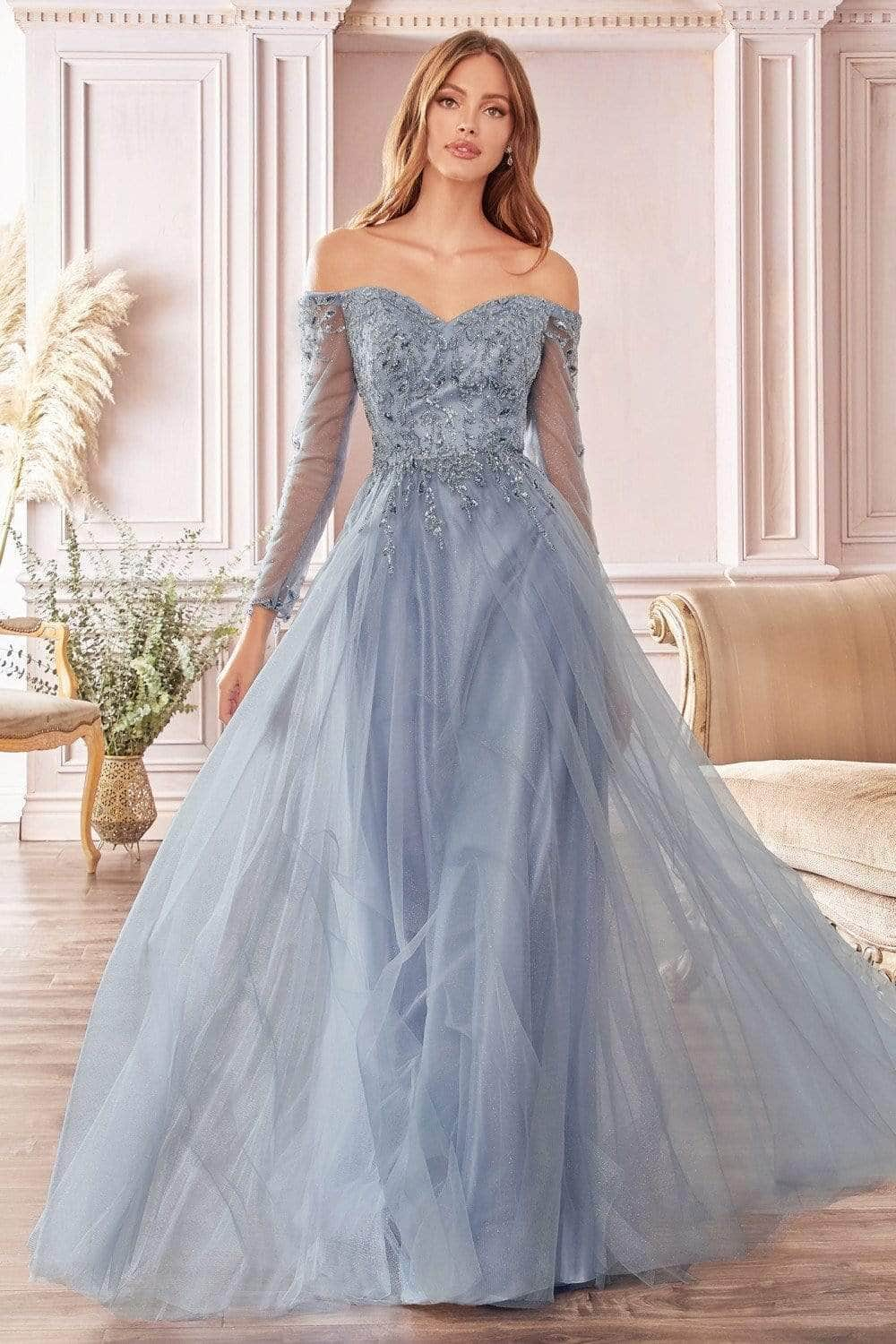 Ladivine CD0172 Prom Dresses XXS / Smoky Blue