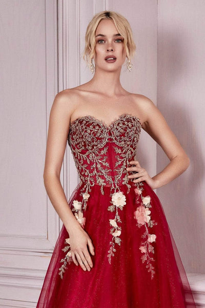 Ladivine CD0191 Prom Dresses XXS / Burgundy