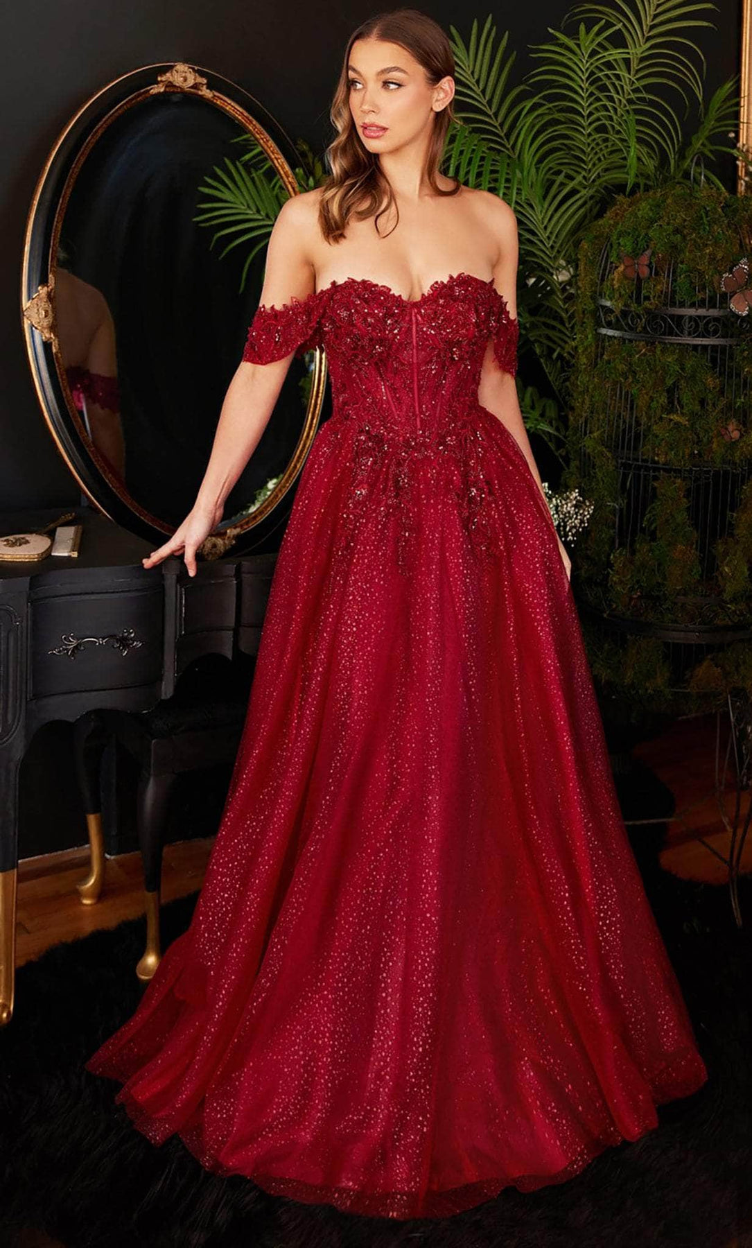 Ladivine CD0198 - Lace A-Line Prom Dress Prom Dresses