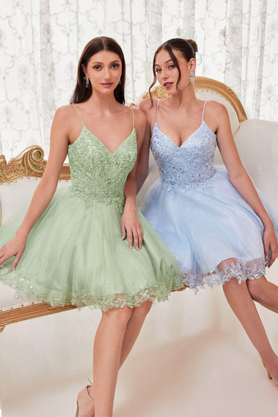 Cinderella Divine CD0213 - Embroidered Sleeveless Cocktail Dress Cocktail Dresses