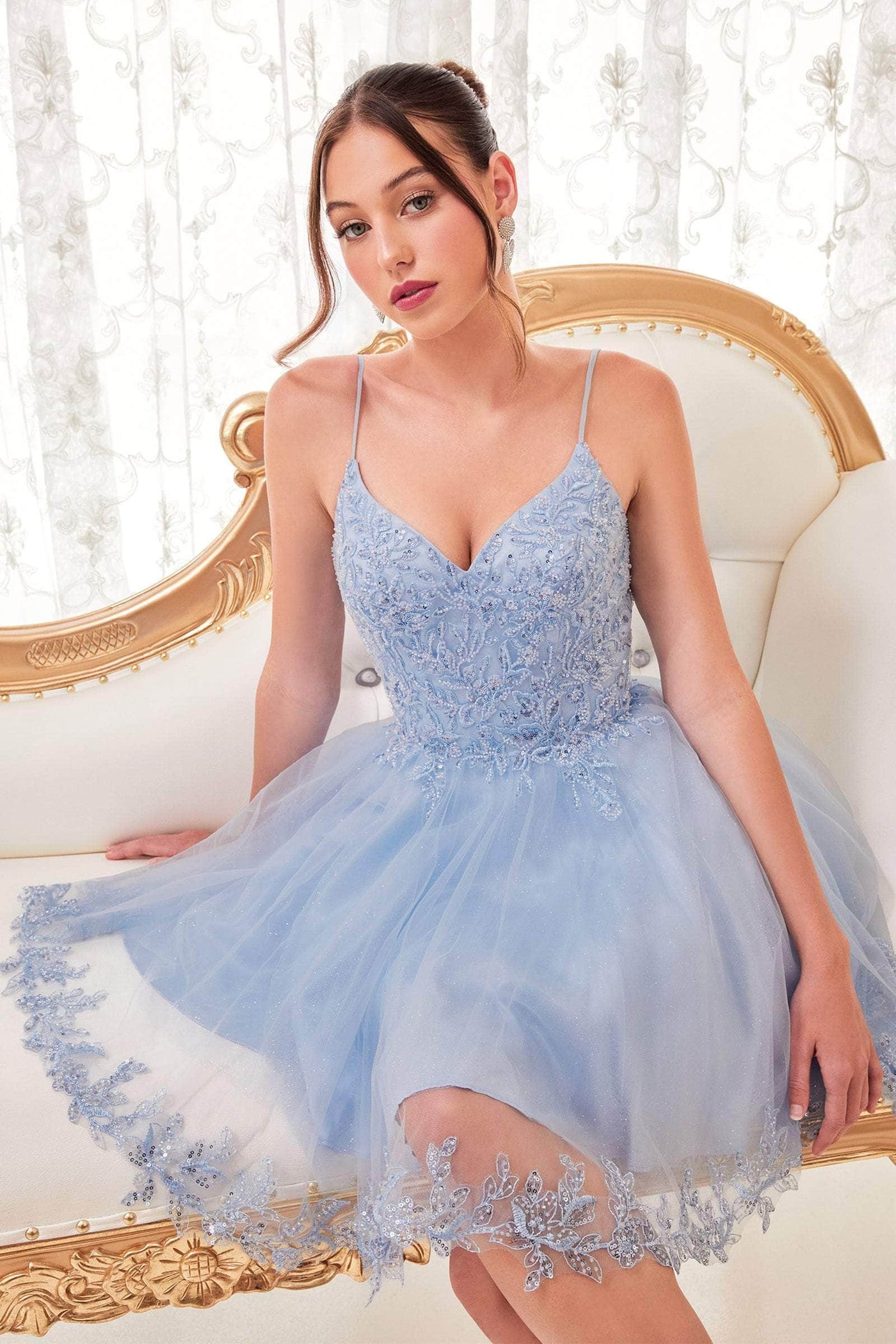 Cinderella Divine CD0213 - Embroidered Sleeveless Cocktail Dress Cocktail Dresses