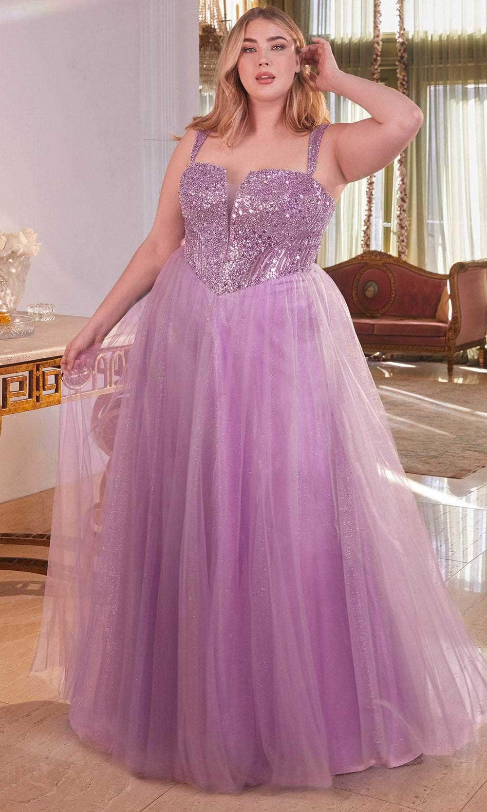 Cinderella Divine CD0217C - Glittery Basque Evening Dress Ball Gowns 16 / Amethyst