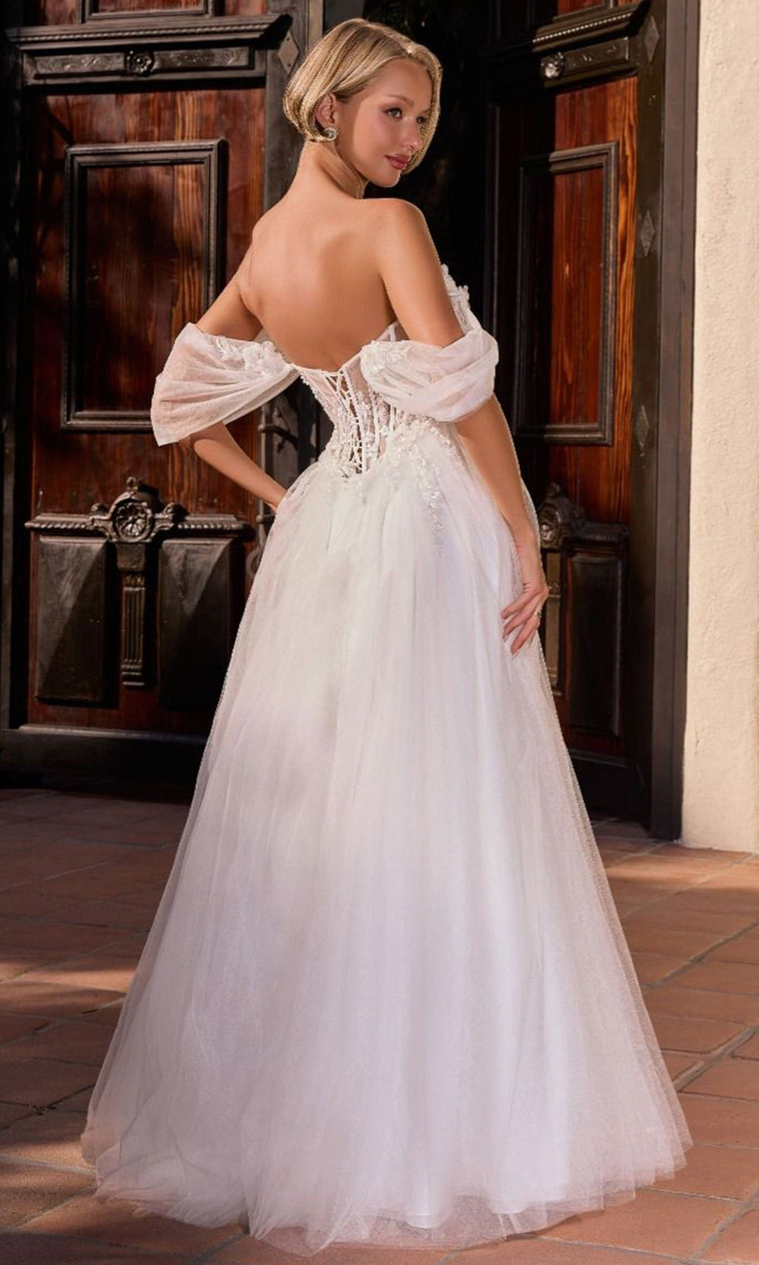 Ladivine CD2426W - Embellished Corset Sweetheart Wedding Gown