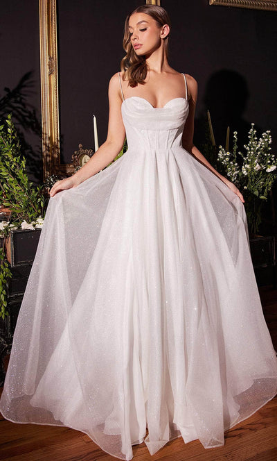 Cinderella Divine CD253W - Glittering Sleeveless Bridal Gown Special Occasion Dress 4 / Off White