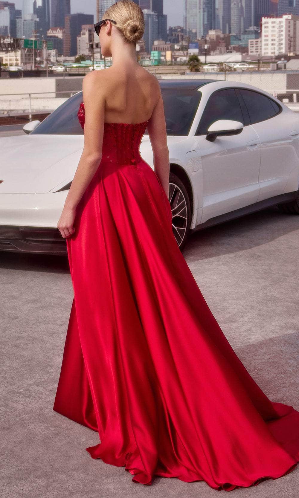 Ladivine CD297 - Pleated Sweetheart Evening Dress Evening Dresses