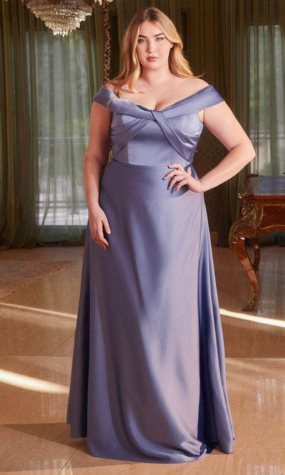 Cinderella Divine CD325C - Satin Off-Shoulder Evening Dress Evening Dresses