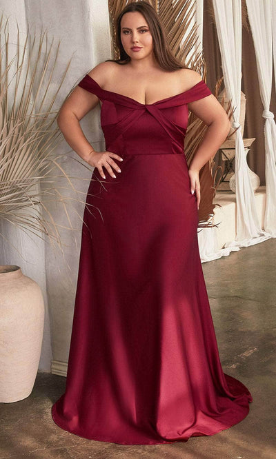 Cinderella Divine CD325C - Satin Off-Shoulder Evening Dress Evening Dresses