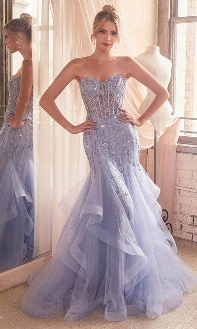 Cinderella Divine CD332 - Sweetheart Mermaid Evening Dress Pageant Dresses 2 / Paris Blue