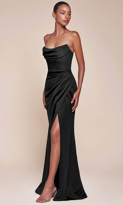 Ladivine CD355 - Wrap Skirt Strapless Prom Dress Prom Dresses / 2 Black