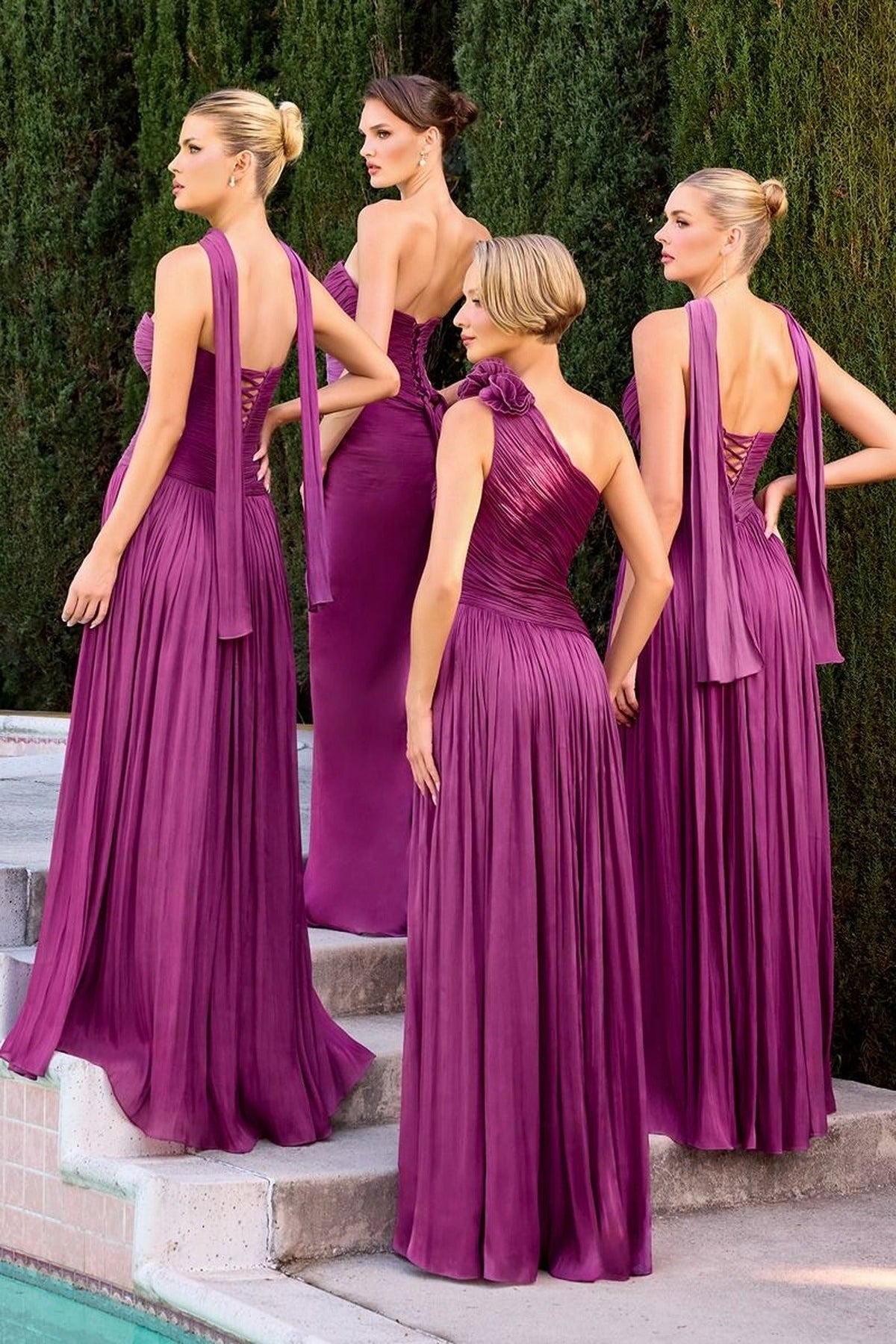 Ladivine CD411 Draped Bodice  Dress