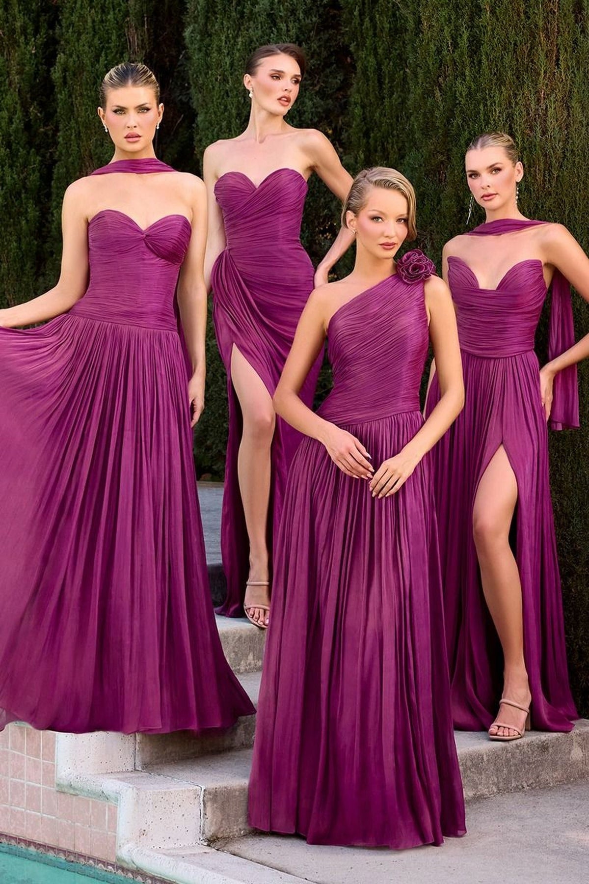 Ladivine CD411 Draped Bodice  Dress