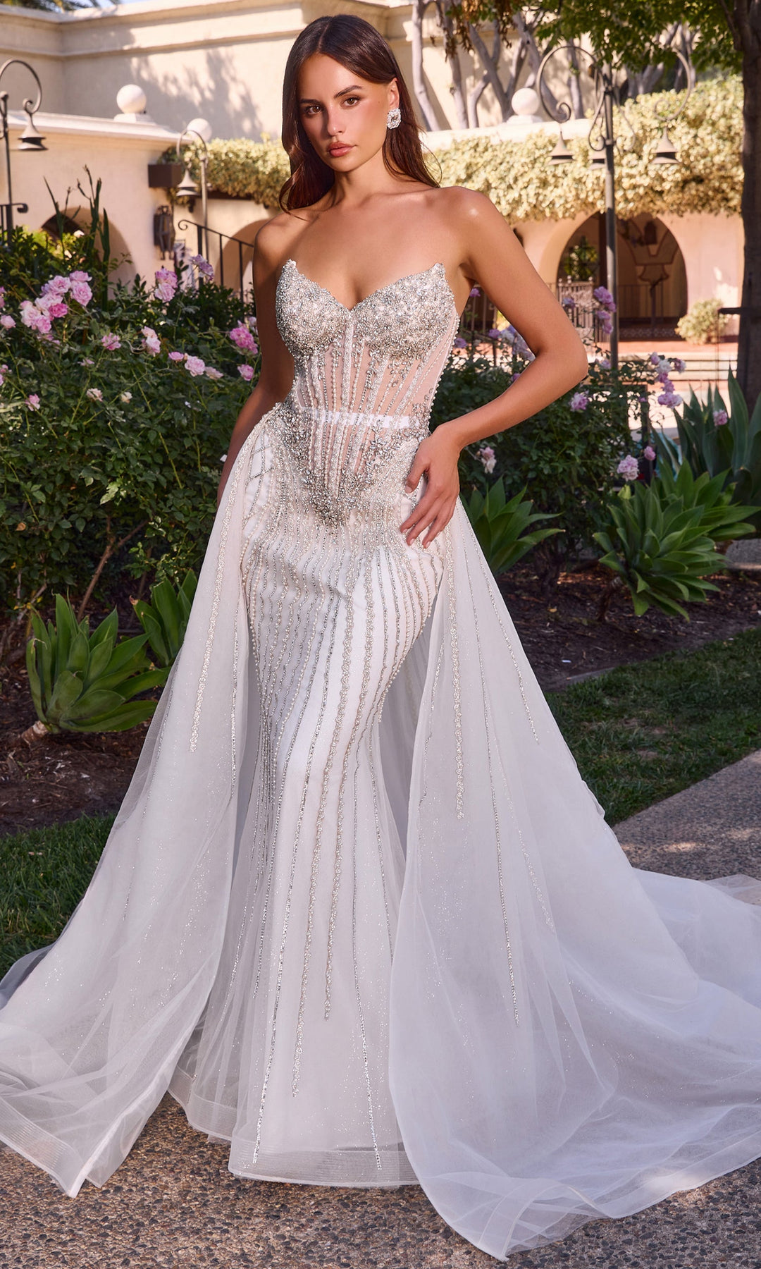 Ladivine CD643W Sweetheart Neck Beaded Bridal Dress