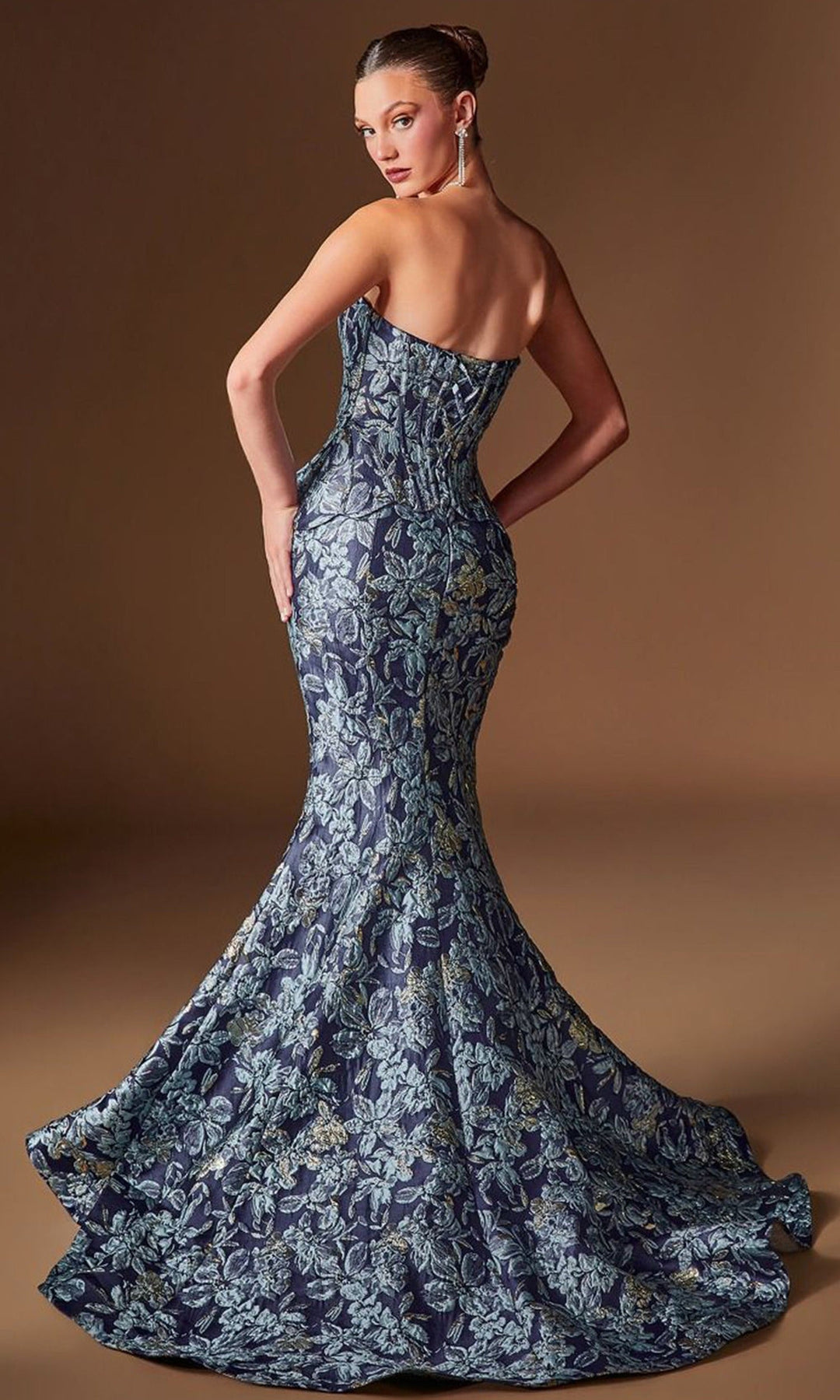Ladivine CD655 - Corset Bodice Jacquard Mermaid Prom Gown