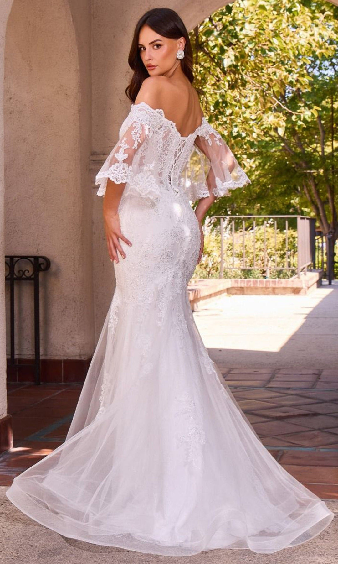 Ladivine CD659W - Off Shoulder Embroidered Mermaid Bridal Gown