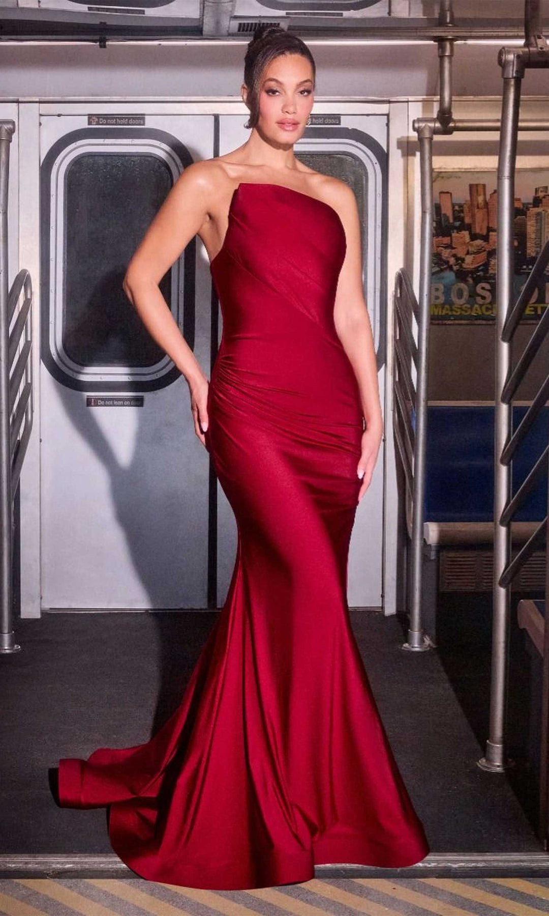 Ladivine CD694 - Asymmetric Mermaid Gown