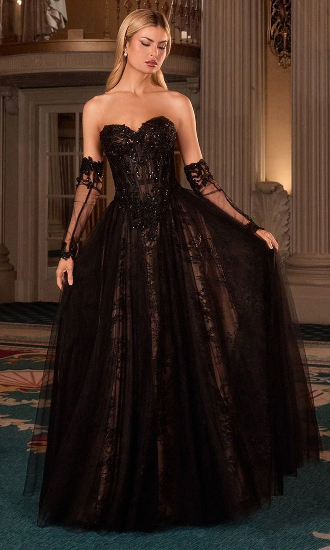 Ladivine CD717 Embroidered Lace  Dress