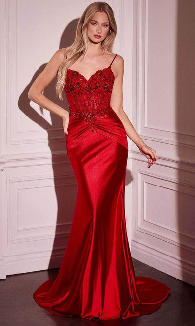 Ladivine CD776 - Applique Satin Long Gown
