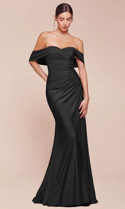Ladivine CD790C - Ruched Off Shoulder Plus Gown