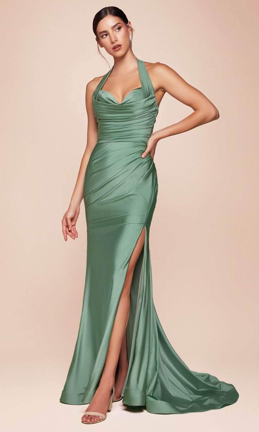 Ladivine CD796 - Sweetheart Side Slit Prom Dress