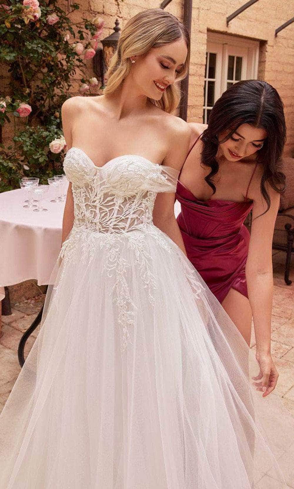 Cinderella Divine CD827W - Embroidered Corset Wedding Dress ADASA Cinderella Divine CD827W - Embroidered Corset Wedding Dress ADASA