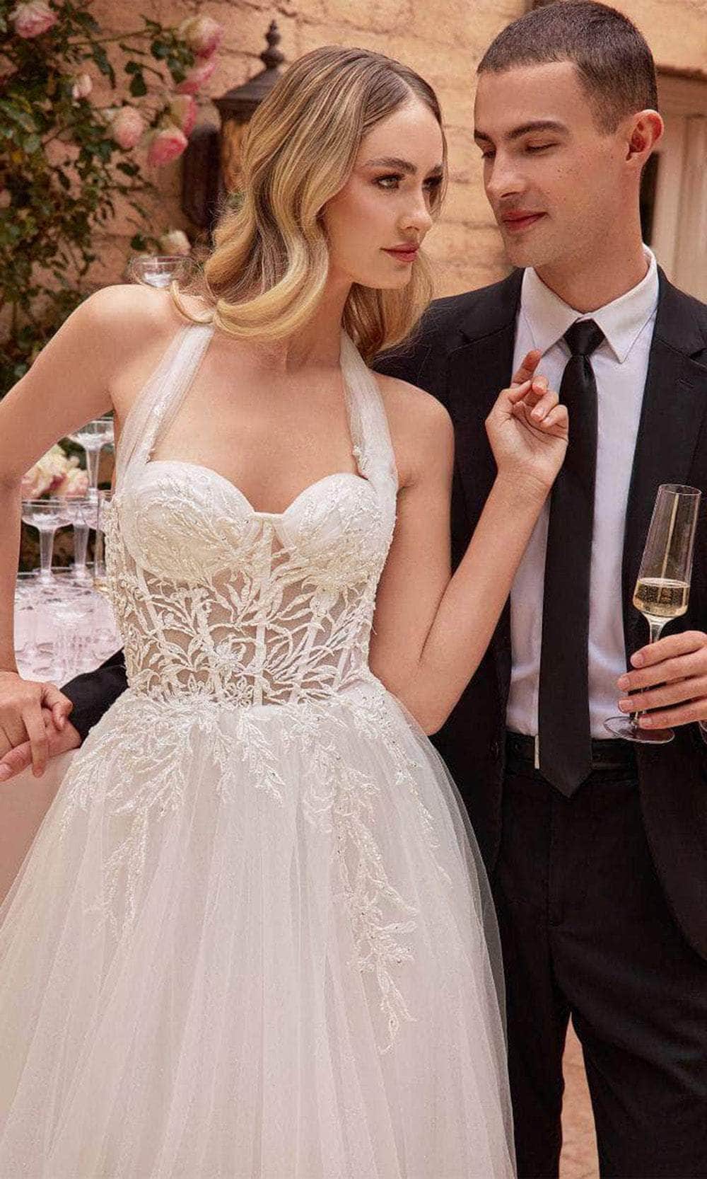 Cinderella Divine CD827W - Embroidered Corset Wedding Dress ADASA Cinderella Divine CD827W - Embroidered Corset Wedding Dress ADASA