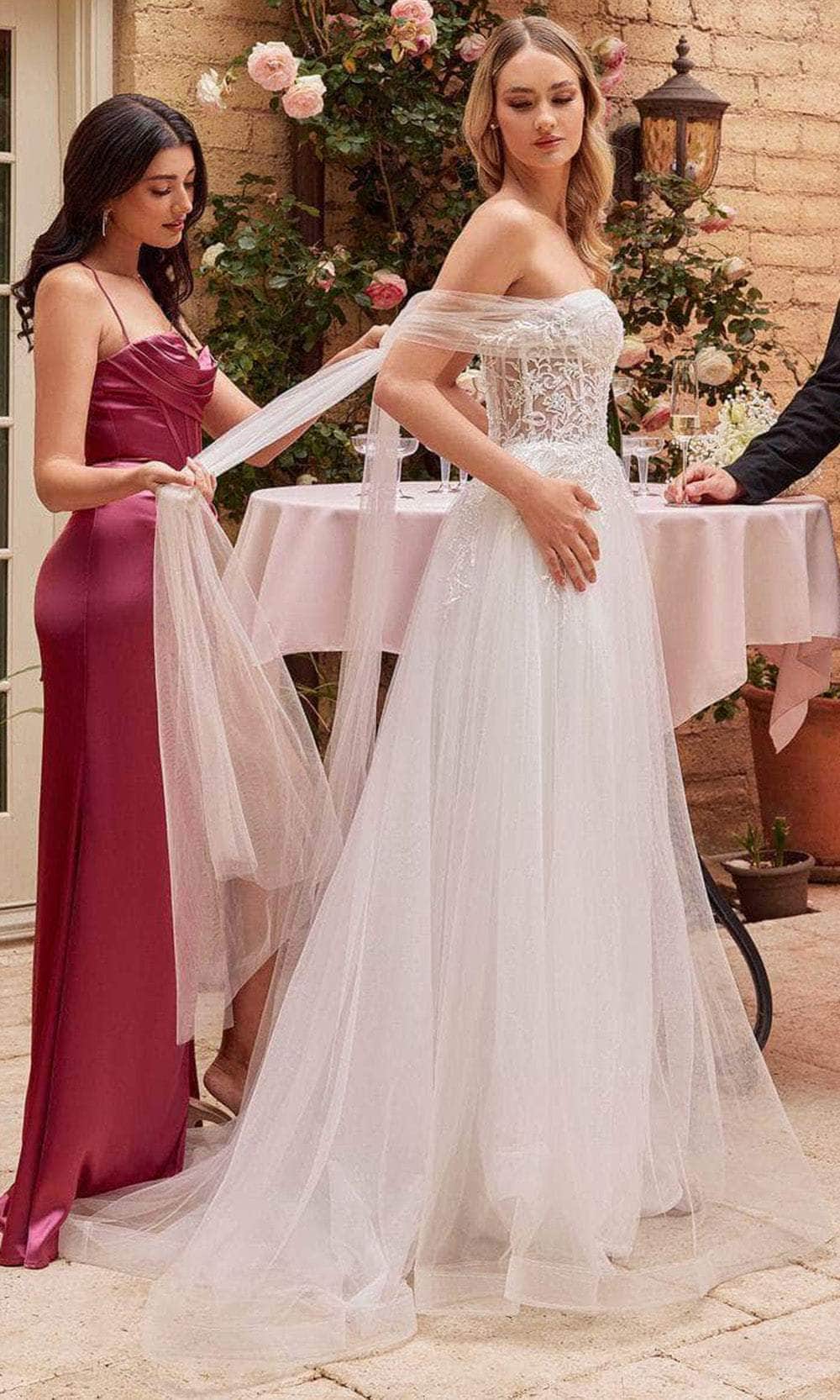 Cinderella Divine CD827W - Embroidered Corset Wedding Dress ADASA Cinderella Divine CD827W - Embroidered Corset Wedding Dress ADASA