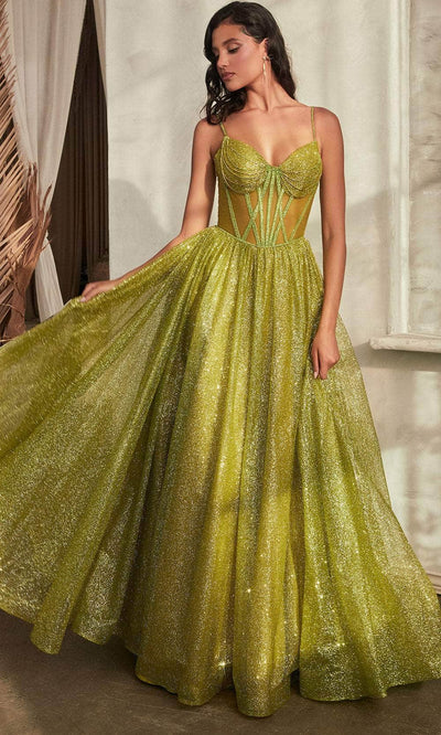 Cinderella Divine CD832 - Sleeveless Sheer Corset Ballgown Ball Gowns 2 / Greenery