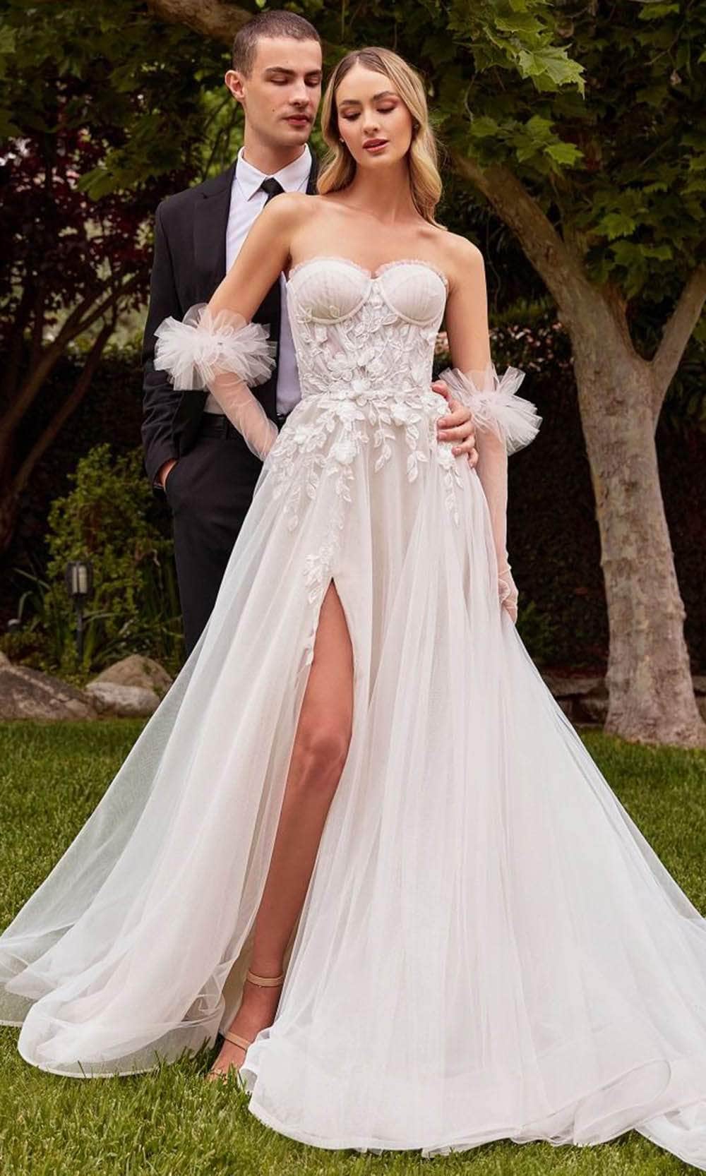 Ladivine CD859W - Strapless Tulle A-line Bridal Gown Bridal Dresses