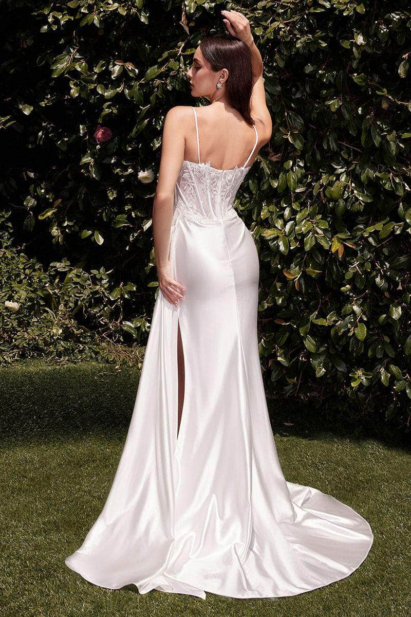 satin cinderella wedding dress Satin Pleated Neckline A-Line Bridal Gown by Cinderella Divine 7481W