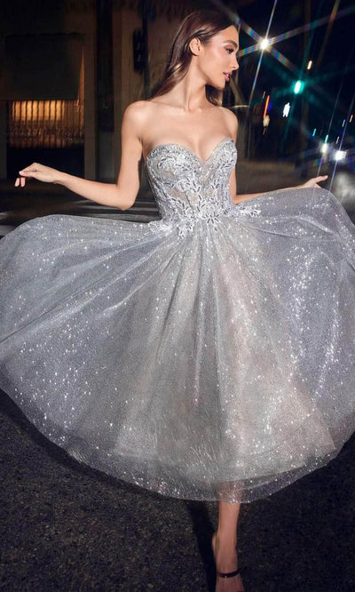 Cinderella Divine CD871 - Strapless A-line Dress Cocktail Dresses