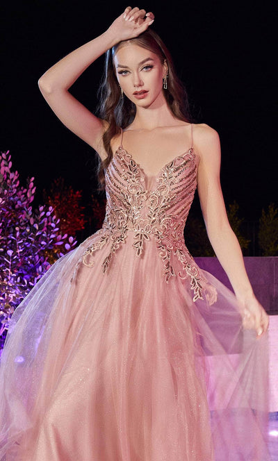 Cinderella Divine CD874 - Applique Tulle Prom Dress Evening Dresses