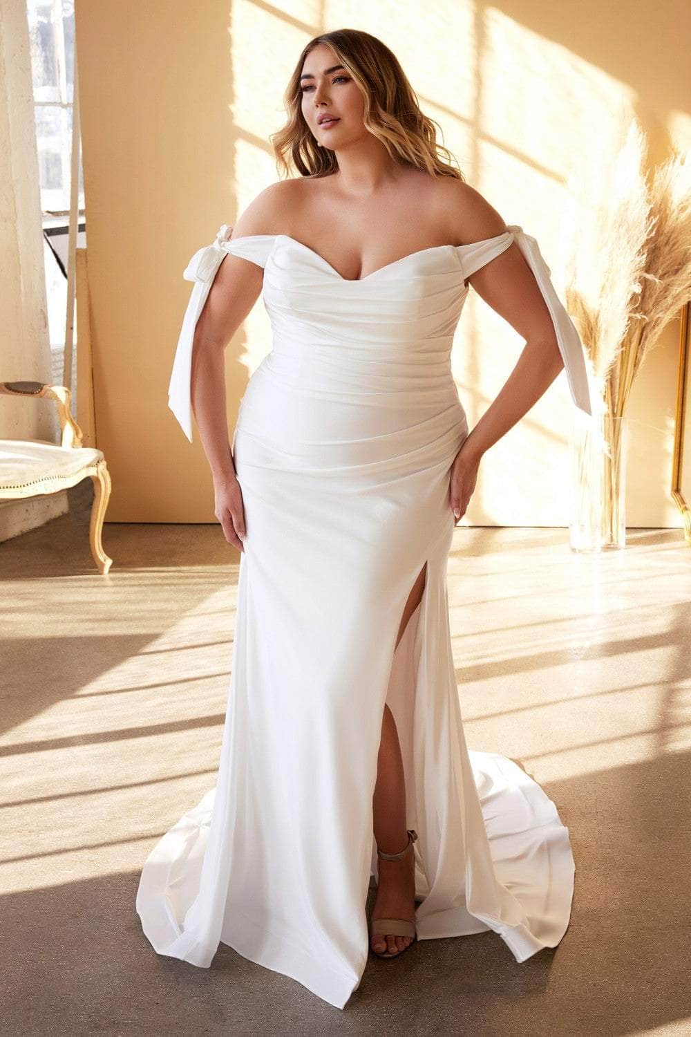 Ladivine CD944WC Long Plus-Size Bridal Dress Off White / 22 Ladivine CD944WC Long Plus-Size Bridal Dress Off White / 22