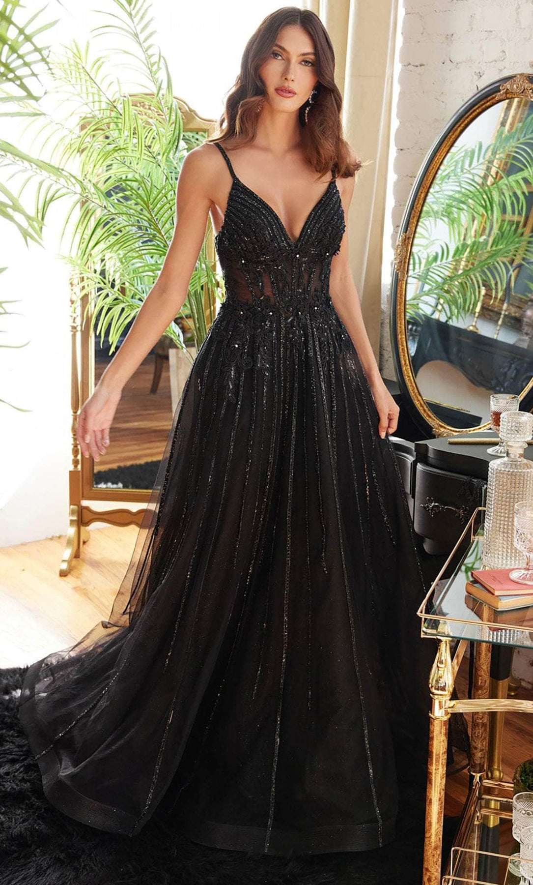 Ladivine CD994 - Spaghetti Strap A-Line Prom Dress Prom Dresses