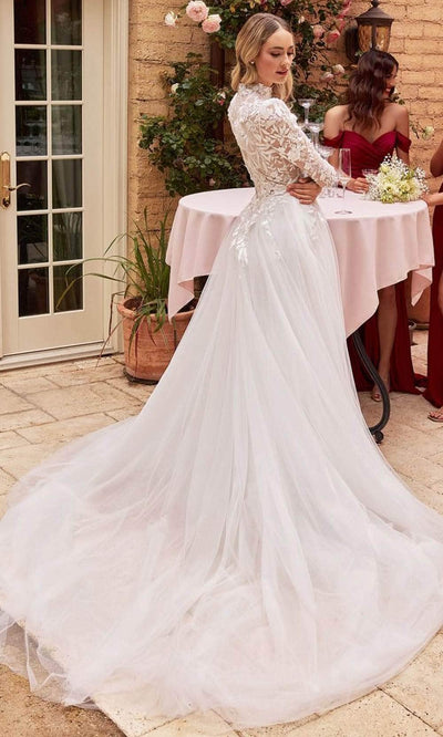 Cinderella Divine CDS433W - Long Sleeve Lace Applique Bridal Gown Bridal Dresses